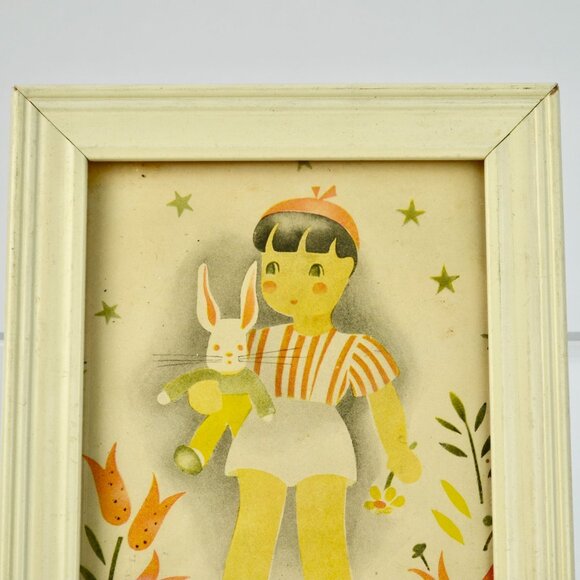 Vintage Helen Lietta Print Boy Rabbit Framed - Picture 2 of 4